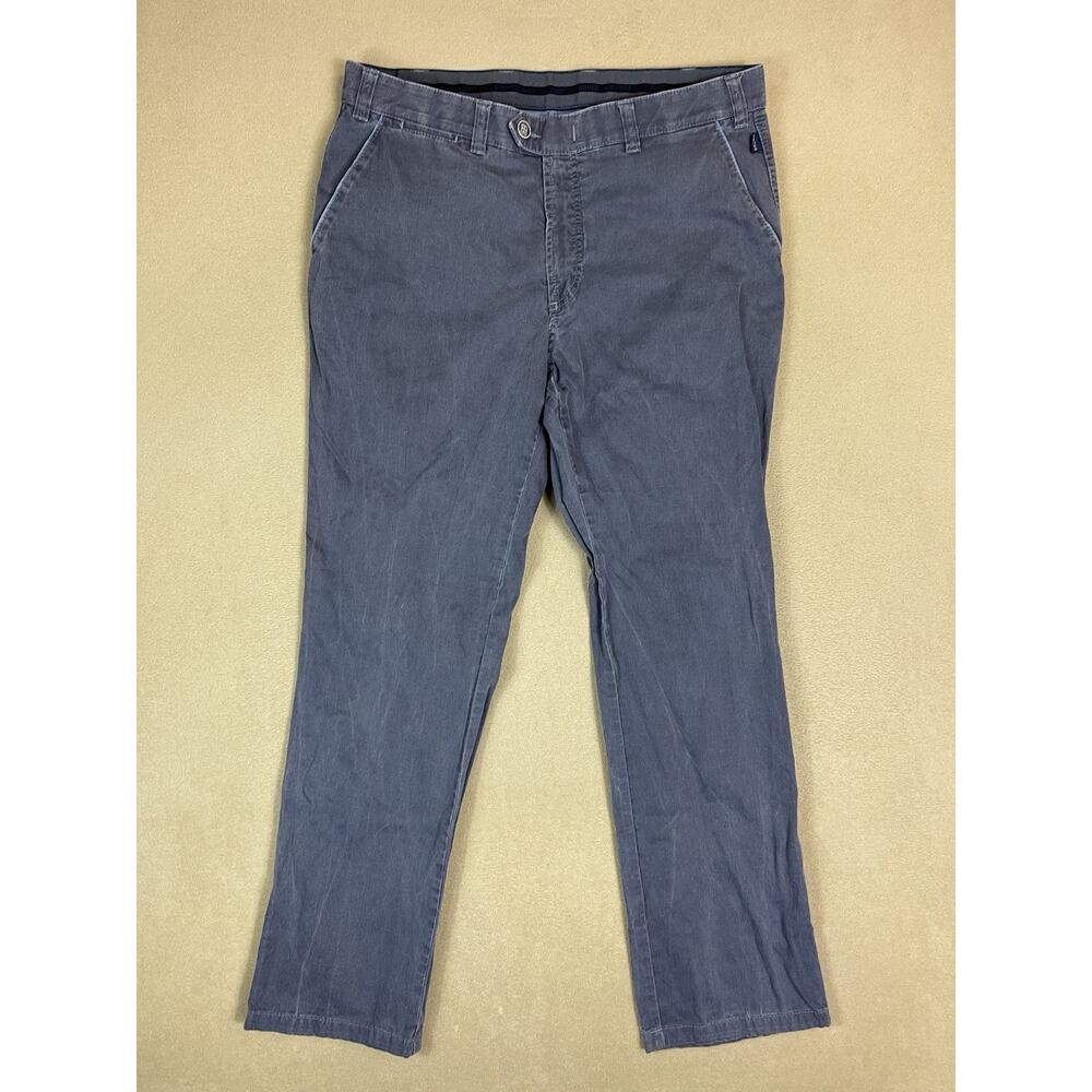 Bruhl Pants‎ Mens 36R Blue Straight Leg Mid Rise Regular Fit Stretch Chino
